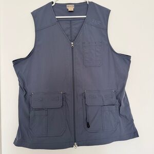 Duluth Trading Company Grey Vest Men's Size 2XL Vented Outdoors Full Zip